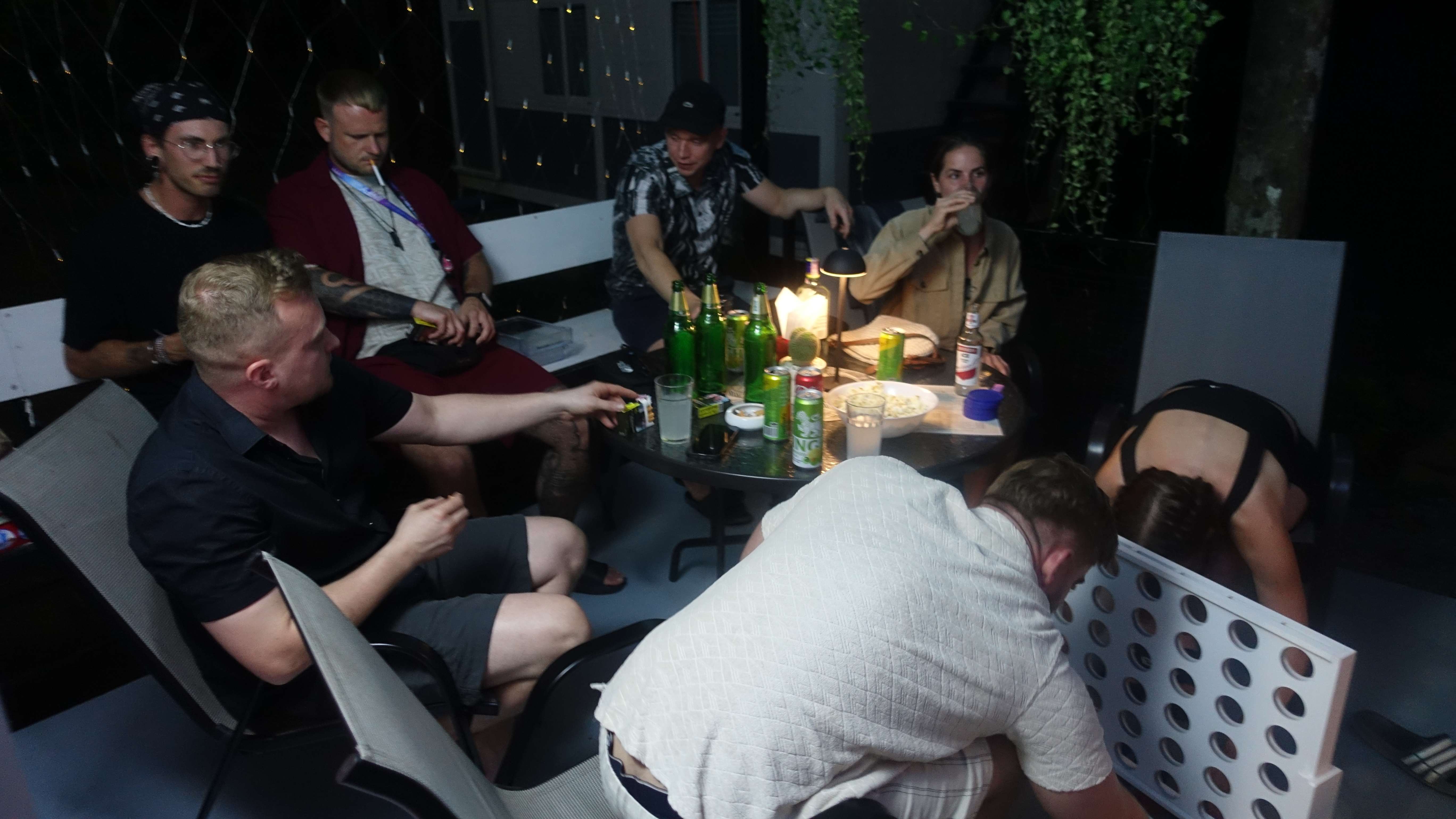 Guests enjoying games and drinks together