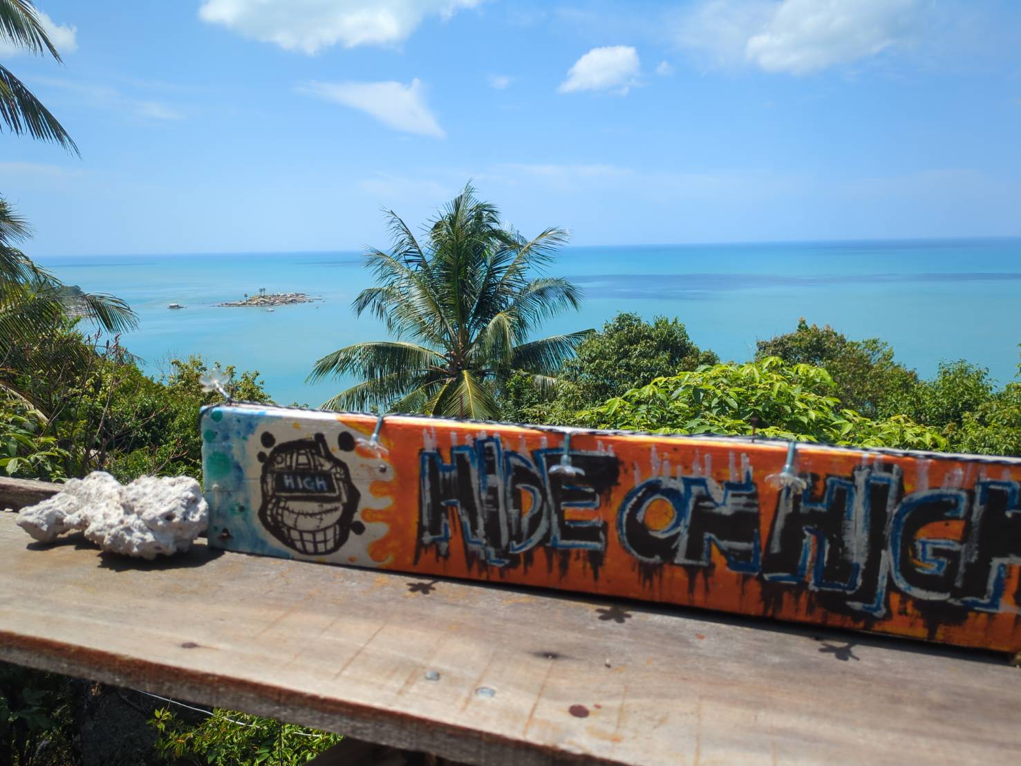 Hide on High bar with ocean view