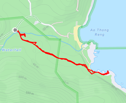 Tong Reng Beach trail route map